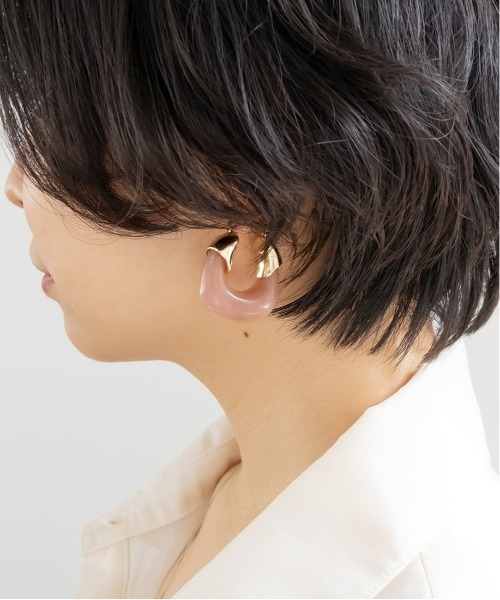 RANDA(ランダ)の「チャンキーアクリルフープピアス(ピアス(両耳用)・レディース・クリア/ピンク・FREE)」の4枚目の写真