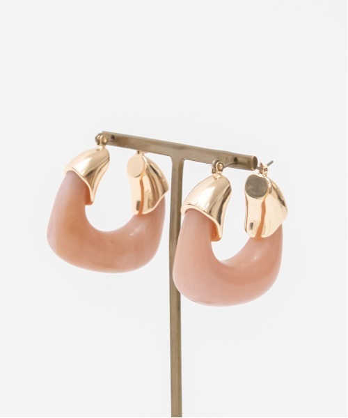 RANDA(ランダ)の「チャンキーアクリルフープピアス(ピアス(両耳用)・レディース・クリア/ピンク・FREE)」の6枚目の写真