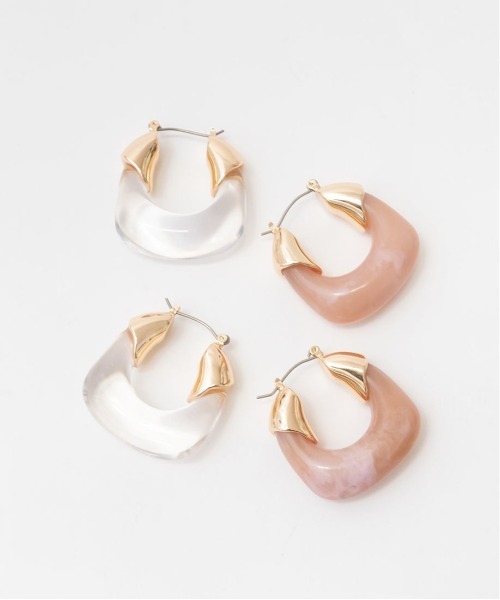 RANDA(ランダ)の「チャンキーアクリルフープピアス(ピアス(両耳用)・レディース・クリア/ピンク・FREE)」の11枚目の写真