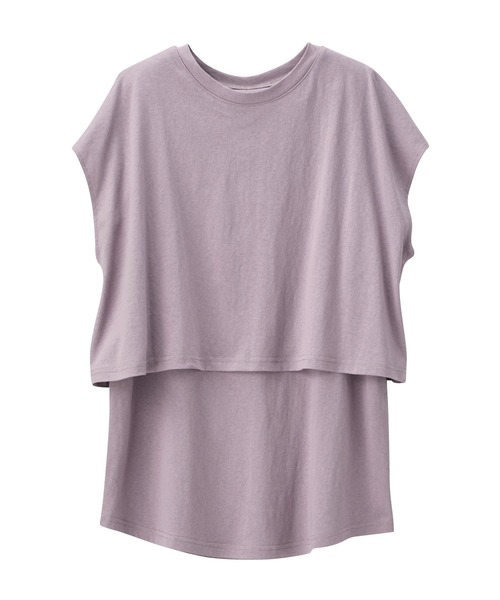 GeeRA（ジーラ）の「綿100％レイヤード風プルオーバー（Tシャツ/カットソー・レディース・オフホワイト/ライトパープル・MEDIUM/LARGE/X-LARGE）」の15枚目の写真