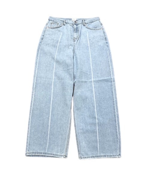 Chikashitsu +（チカシツプラス）の「【Chikashitsu +/チカシツプラス】center bleach denim pants/センターブリーチデニムパンツ（デニムパンツ・メンズ・ライトブルー/ブルー・S/M/L）」の7枚目の写真