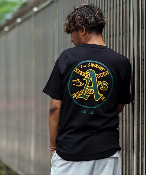NEW ERA(ニューエラ)の「【NEW ERA / ニューエラ】 S/S Cotton Tシャツ(Tシャツ/カットソー・メンズ・ホワイト/ブラック・MEDIUM/LARGE)」の2枚目の写真