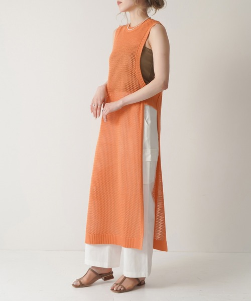 Lull（ルル）の「【Lull / ルル】サイドスリットメッシュニットワンピース（ワンピース・レディース・ホワイト/ブラック/ライム/イエロー/オレンジ・ONESIZE）」の15枚目の写真