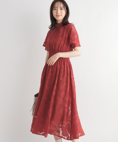 Andemiu（アンデミュウ）の「ジャガードシャーリングワンピース285892（ワンピース・レディース・ベージュ/グレー/オレンジ/ブラック/グリーン・FREE）」の20枚目の写真