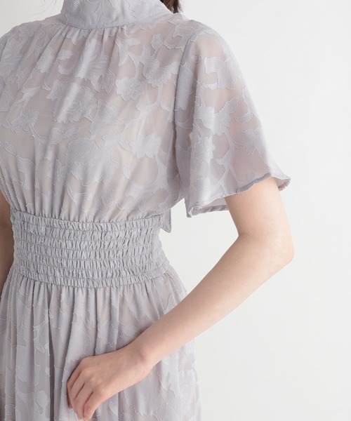 Andemiu（アンデミュウ）の「ジャガードシャーリングワンピース285892（ワンピース・レディース・ベージュ/グレー/オレンジ/ブラック/グリーン・FREE）」の9枚目の写真