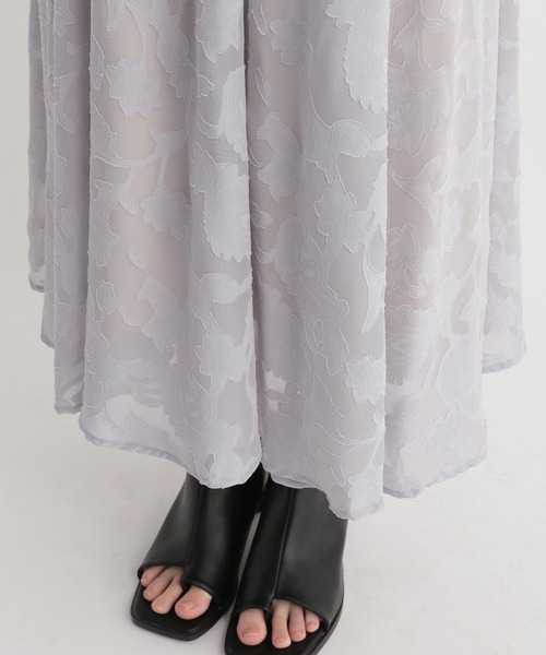 Andemiu（アンデミュウ）の「ジャガードシャーリングワンピース285892（ワンピース・レディース・ベージュ/グレー/オレンジ/ブラック/グリーン・FREE）」の10枚目の写真