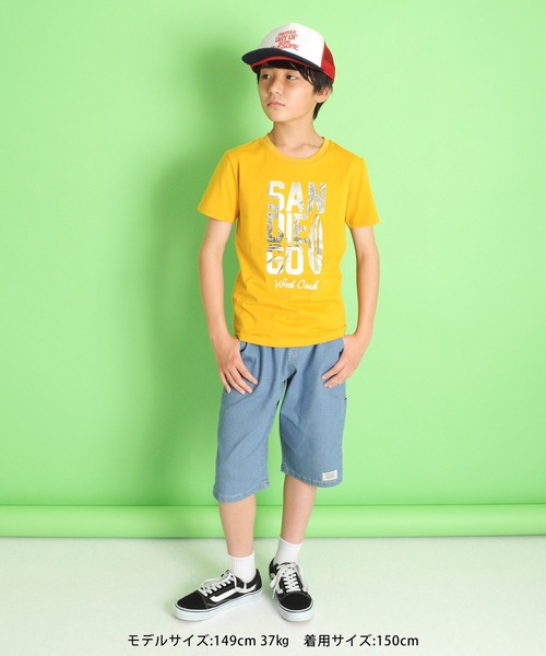 GLAZOS（グラソス）の「接触冷感デニム・ワイドハーフパンツ（デニムパンツ・キッズ・ライトブルー/ブルー・130cm/140cm/150cm/160cm/170cm）」の13枚目の写真