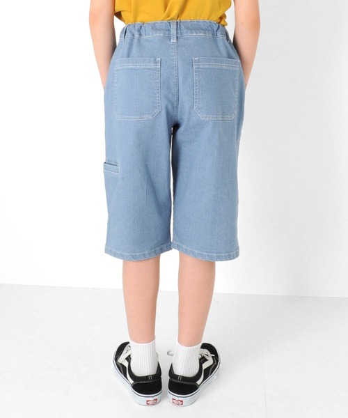 GLAZOS（グラソス）の「接触冷感デニム・ワイドハーフパンツ（デニムパンツ・キッズ・ライトブルー/ブルー・130cm/140cm/150cm/160cm/170cm）」の7枚目の写真