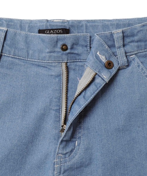 GLAZOS（グラソス）の「接触冷感デニム・ワイドハーフパンツ（デニムパンツ・キッズ・ライトブルー/ブルー・130cm/140cm/150cm/160cm/170cm）」の6枚目の写真