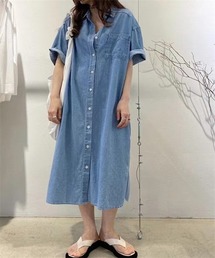 デニムシャツワンピース