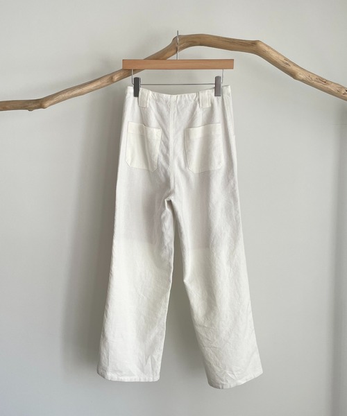 CANAL JEAN（キャナルジーン）の「RED CHOP WORKS(レッドチョップワークス) コットンリネンドローストリングパンツ（その他パンツ・レディース・グレー/ホワイト・38/36）」の13枚目の写真