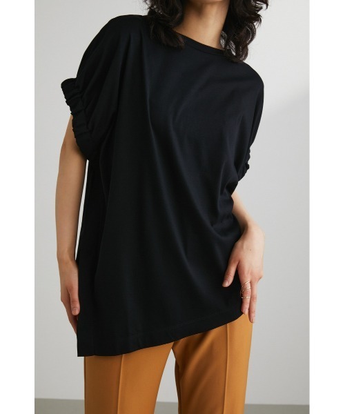 STYLEMIXER(スタイルミキサー)の「アームギャザーT(Tシャツ/カットソー・レディース・ブラック/サックスブルー/ホワイト・FREE)」の12枚目の写真