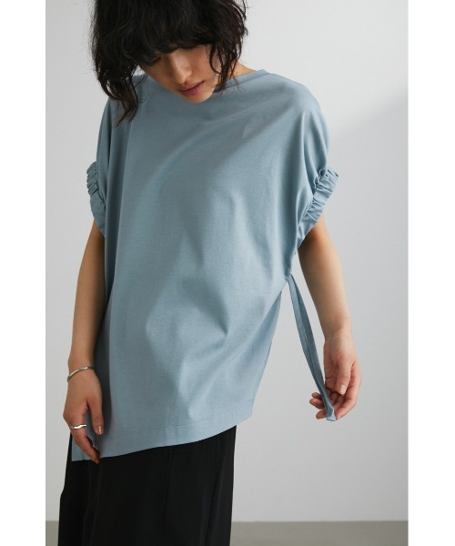 STYLEMIXER(スタイルミキサー)の「アームギャザーT(Tシャツ/カットソー・レディース・ブラック/サックスブルー/ホワイト・FREE)」の19枚目の写真