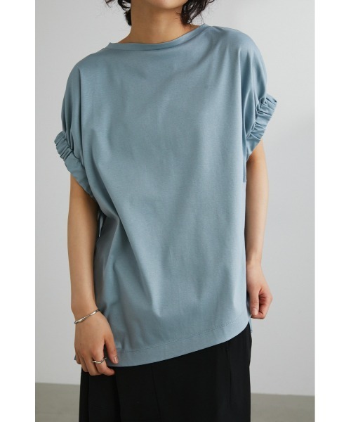 STYLEMIXER(スタイルミキサー)の「アームギャザーT(Tシャツ/カットソー・レディース・ブラック/サックスブルー/ホワイト・FREE)」の21枚目の写真