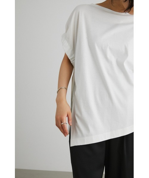 STYLEMIXER(スタイルミキサー)の「アームギャザーT(Tシャツ/カットソー・レディース・ブラック/サックスブルー/ホワイト・FREE)」の4枚目の写真