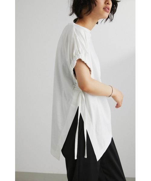STYLEMIXER(スタイルミキサー)の「アームギャザーT(Tシャツ/カットソー・レディース・ブラック/サックスブルー/ホワイト・FREE)」の6枚目の写真