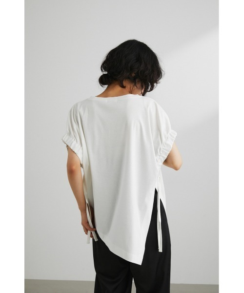 STYLEMIXER(スタイルミキサー)の「アームギャザーT(Tシャツ/カットソー・レディース・ブラック/サックスブルー/ホワイト・FREE)」の8枚目の写真