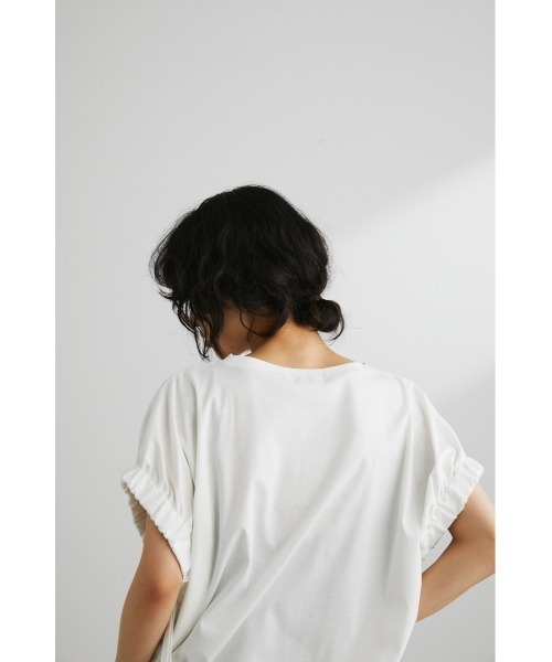 STYLEMIXER(スタイルミキサー)の「アームギャザーT(Tシャツ/カットソー・レディース・ブラック/サックスブルー/ホワイト・FREE)」の9枚目の写真