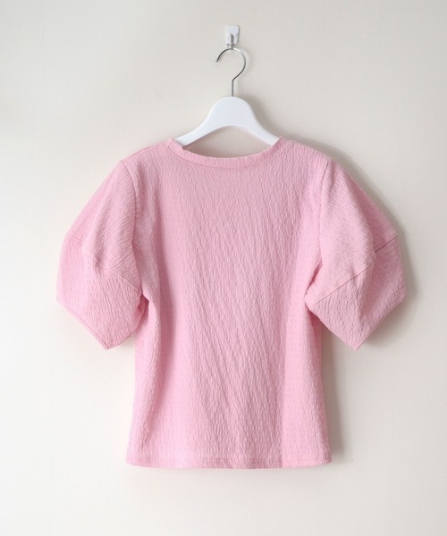 ibeul_（イベール）の「ワッフル半袖パフスリーブトップス（Tシャツ/カットソー・レディース・オリーブ/ピンク/ブルー/アイボリー・FREE）」の8枚目の写真