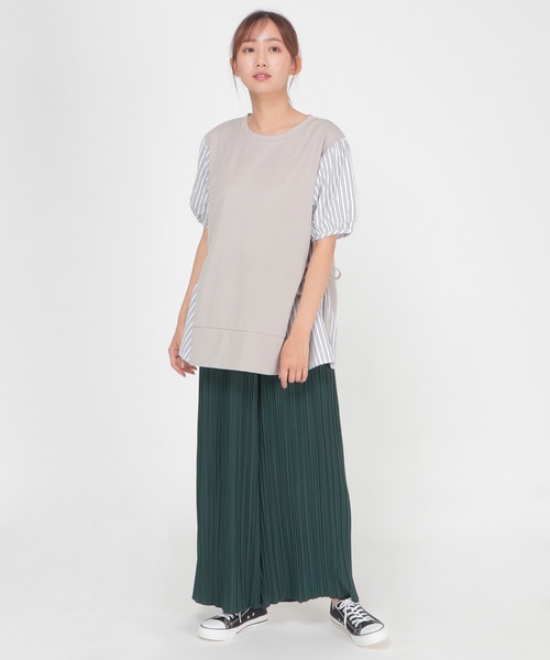 ikka(イッカ)の「半袖カット切り替えプルオーバー(Tシャツ/カットソー・レディース・ブラック/ネイビー/グレー/ブルー/グリーン・S/M/L)」の14枚目の写真