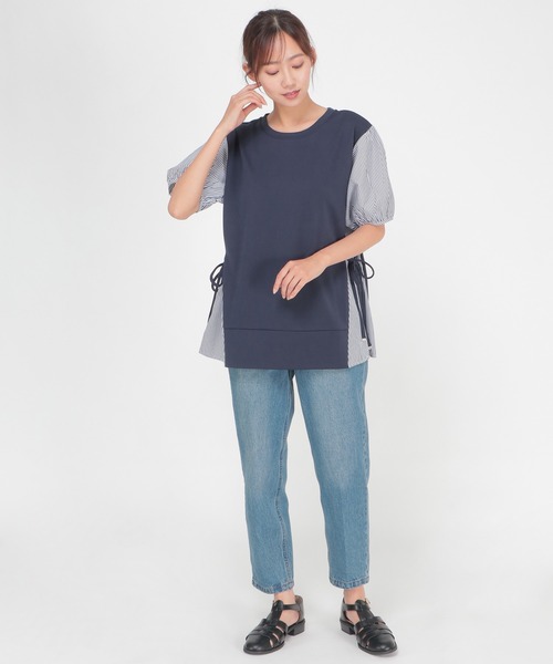 ikka(イッカ)の「半袖カット切り替えプルオーバー(Tシャツ/カットソー・レディース・ブラック/ネイビー/グレー/ブルー/グリーン・S/M/L)」の21枚目の写真