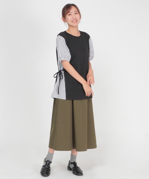 ikka(イッカ)の「半袖カット切り替えプルオーバー(Tシャツ/カットソー・レディース・ブラック/ネイビー/グレー/ブルー/グリーン・S/M/L)」の20枚目の写真