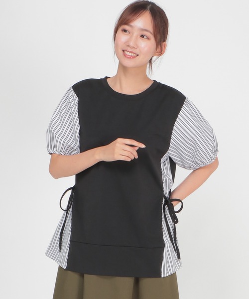 ikka(イッカ)の「半袖カット切り替えプルオーバー(Tシャツ/カットソー・レディース・ブラック/ネイビー/グレー/ブルー/グリーン・S/M/L)」の6枚目の写真