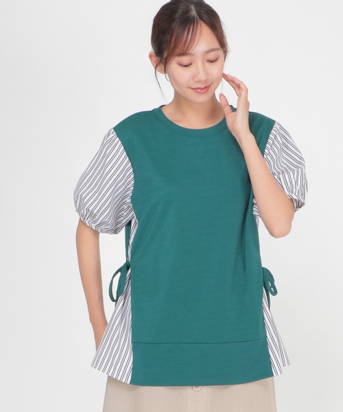 ikka(イッカ)の「半袖カット切り替えプルオーバー(Tシャツ/カットソー・レディース・ブラック/ネイビー/グレー/ブルー/グリーン・S/M/L)」の7枚目の写真