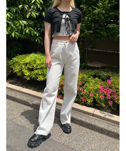 WC(ダブル シー)の「リボンカーデセットトップス(Tシャツ/カットソー・レディース・ブラック/ホワイト・FREE)」の16枚目の写真