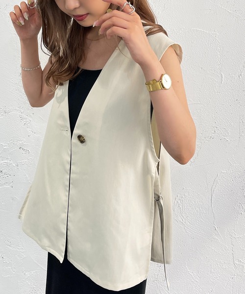 apres jour mignon（アプレジュールミニョン）の「セットインサイドベルトジレ【ZOZOTOWN限定アイテム】（ベスト・レディース・アイボリー/ブラック/ブルー/杢グレー・フリー/X-LARGE）」の5枚目の写真