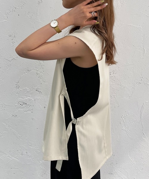 apres jour mignon（アプレジュールミニョン）の「セットインサイドベルトジレ【ZOZOTOWN限定アイテム】（ベスト・レディース・アイボリー/ブラック/ブルー/杢グレー・フリー/X-LARGE）」の7枚目の写真