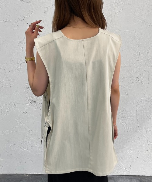 apres jour mignon（アプレジュールミニョン）の「セットインサイドベルトジレ【ZOZOTOWN限定アイテム】（ベスト・レディース・アイボリー/ブラック/ブルー/杢グレー・フリー/X-LARGE）」の8枚目の写真