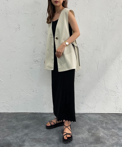 apres jour mignon（アプレジュールミニョン）の「セットインサイドベルトジレ【ZOZOTOWN限定アイテム】（ベスト・レディース・アイボリー/ブラック/ブルー/杢グレー・フリー/X-LARGE）」の9枚目の写真