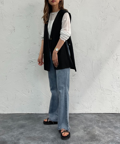 apres jour mignon（アプレジュールミニョン）の「セットインサイドベルトジレ【ZOZOTOWN限定アイテム】（ベスト・レディース・アイボリー/ブラック/ブルー/杢グレー・フリー/X-LARGE）」の17枚目の写真