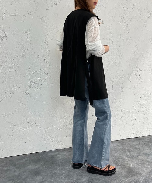 apres jour mignon（アプレジュールミニョン）の「セットインサイドベルトジレ【ZOZOTOWN限定アイテム】（ベスト・レディース・アイボリー/ブラック/ブルー/杢グレー・フリー/X-LARGE）」の18枚目の写真