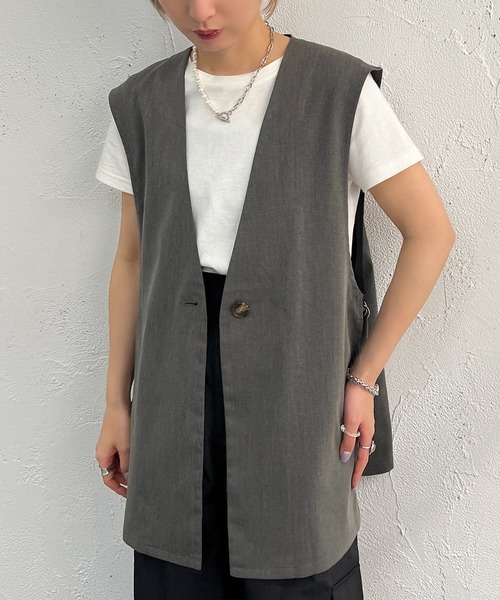 apres jour mignon（アプレジュールミニョン）の「セットインサイドベルトジレ【ZOZOTOWN限定アイテム】（ベスト・レディース・アイボリー/ブラック/ブルー/杢グレー・フリー/X-LARGE）」の20枚目の写真