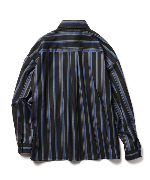 MR.OLIVE(ミスターオリーブ)の「T/R クラシックストライプ / リラックスシャツ(シャツ/ブラウス・メンズ・ブラック/ネイビー・SMALL/MEDIUM/LARGE)」の3枚目の写真