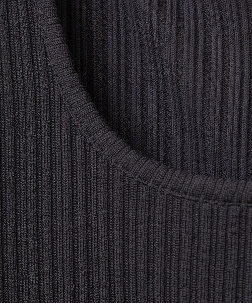 【美品】CLANE RIB CIRCULAR ONE PIECE ブラック CLANE(クラネ)｜RIB CIRCULAR ONE PIECE シャツワンピース