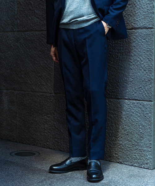 EDIFICE SELECT（エディフィスセレクト）の「オールシーズン ウール ライク スリム テーパード パンツ "セットアップ着用可"（スラックス・メンズ・チャコールグレー/ベージュ/ネイビー/ブラウン/カーキ・SMALL/MEDIUM/LARGE/X-LARGE）」の5枚目の写真