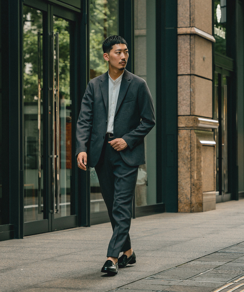 EDIFICE SELECT（エディフィスセレクト）の「オールシーズン ウール ライク スリム テーパード パンツ "セットアップ着用可"（スラックス・メンズ・チャコールグレー/ベージュ/ネイビー/ブラウン/カーキ・SMALL/MEDIUM/LARGE/X-LARGE）」の7枚目の写真