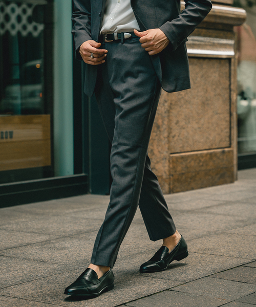 EDIFICE SELECT（エディフィスセレクト）の「オールシーズン ウール ライク スリム テーパード パンツ "セットアップ着用可"（スラックス・メンズ・チャコールグレー/ベージュ/ネイビー/ブラウン/カーキ・SMALL/MEDIUM/LARGE/X-LARGE）」の8枚目の写真