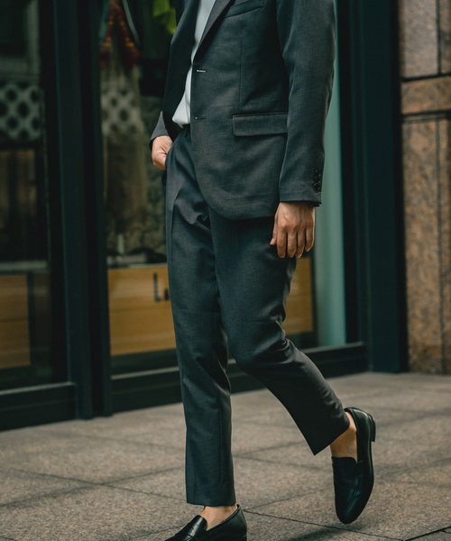 EDIFICE SELECT（エディフィスセレクト）の「オールシーズン ウール ライク スリム テーパード パンツ "セットアップ着用可"（スラックス・メンズ・チャコールグレー/ベージュ/ネイビー/ブラウン/カーキ・SMALL/MEDIUM/LARGE/X-LARGE）」の9枚目の写真