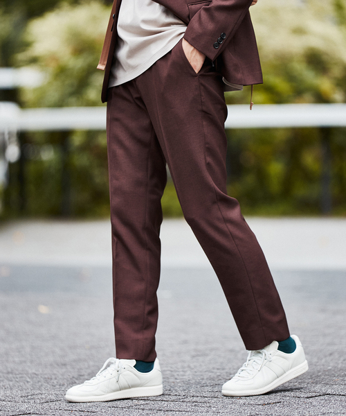 EDIFICE SELECT（エディフィスセレクト）の「オールシーズン ウール ライク スリム テーパード パンツ "セットアップ着用可"（スラックス・メンズ・チャコールグレー/ベージュ/ネイビー/ブラウン/カーキ・SMALL/MEDIUM/LARGE/X-LARGE）」の14枚目の写真