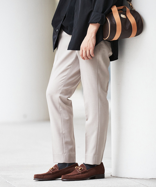 EDIFICE SELECT（エディフィスセレクト）の「オールシーズン ウール ライク スリム テーパード パンツ "セットアップ着用可"（スラックス・メンズ・チャコールグレー/ベージュ/ネイビー/ブラウン/カーキ・SMALL/MEDIUM/LARGE/X-LARGE）」の16枚目の写真