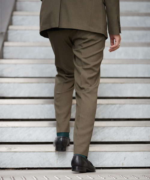 EDIFICE SELECT（エディフィスセレクト）の「オールシーズン ウール ライク スリム テーパード パンツ "セットアップ着用可"（スラックス・メンズ・チャコールグレー/ベージュ/ネイビー/ブラウン/カーキ・SMALL/MEDIUM/LARGE/X-LARGE）」の19枚目の写真