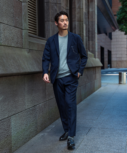 EDIFICE SELECT（エディフィスセレクト）の「オールシーズン ウール ライク スリム テーパード パンツ "セットアップ着用可"（スラックス・メンズ・チャコールグレー/ベージュ/ネイビー/ブラウン/カーキ・SMALL/MEDIUM/LARGE/X-LARGE）」の20枚目の写真