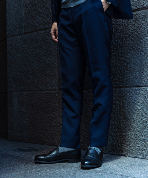 EDIFICE SELECT（エディフィスセレクト）の「オールシーズン ウール ライク スリム テーパード パンツ "セットアップ着用可"（スラックス・メンズ・チャコールグレー/ベージュ/ネイビー/ブラウン/カーキ・SMALL/MEDIUM/LARGE/X-LARGE）」の21枚目の写真