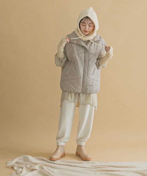 ITEMS URBANRESEARCH(アイテムズ アーバンリサーチ)の「リブニットバラクラバ(ニットキャップ/ビーニー・レディース・アイボリー/ブラック/レッド・-)」の8枚目の写真