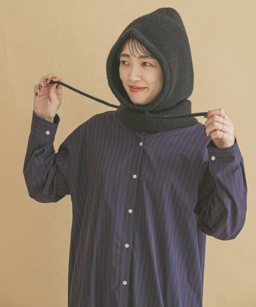 ITEMS URBANRESEARCH(アイテムズ アーバンリサーチ)の「リブニットバラクラバ(ニットキャップ/ビーニー・レディース・アイボリー/ブラック/レッド・-)」の10枚目の写真