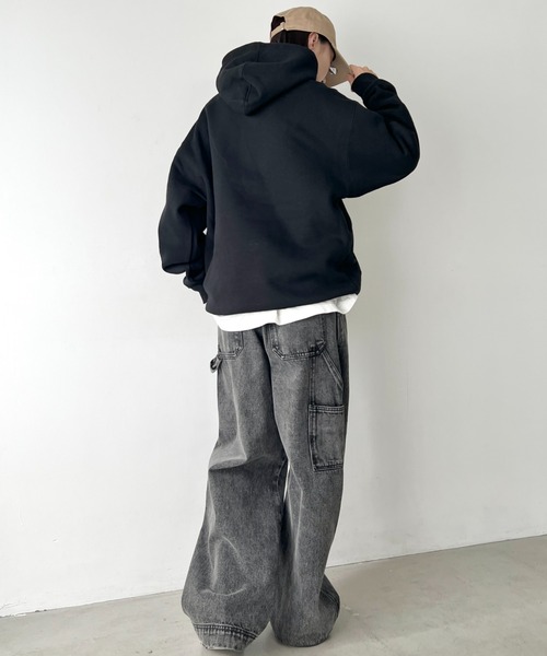 PRO CLUB （プロクラブ）の「PRO CLUB(プロクラブ)/ヘビーウェイト プルオーバー パーカー 13オンス 裏起毛フーディー /Heavyweight Pullover Hoodie（パーカー・メンズ・カーキ/ブラック/グレー/チャコールグレー/ネイビー/ホワイト・XXL/XL/M/L/S）」の16枚目の写真